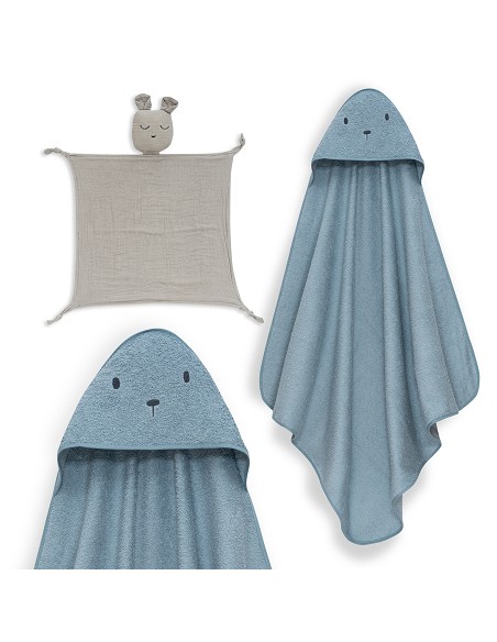 Capa Baño 1X1 Mod Oso+Dudu Muselina Petroleo