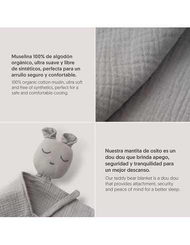 Capa Baño 1X1 Mod Oso+Dudu Muselina Petroleo