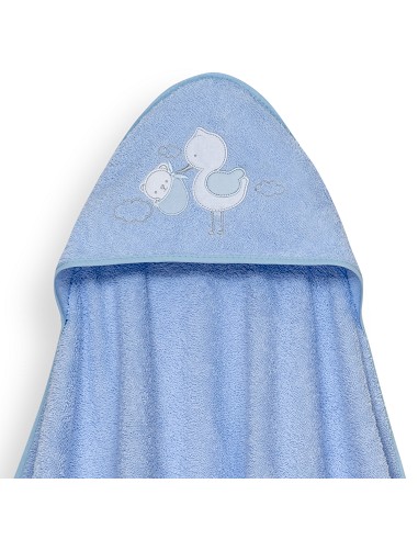 Capa Baño 1X1 Mod Cigueña Oso+Gorro Azul