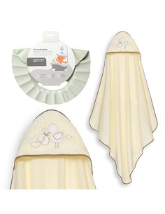 Capa Baño 1X1 Mod Cigueña Oso+Gorro Beig
