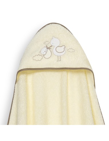 Capa Baño 1X1 Mod Cigueña Oso+Gorro Beig