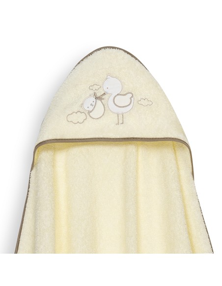 Capa Baño 1X1 Mod Cigueña Oso+Gorro Beig