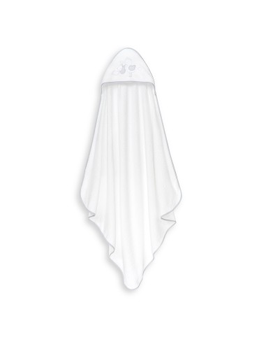 Capa Baño 1X1 Mod Cigueña Oso+Gorro Bco/Gris