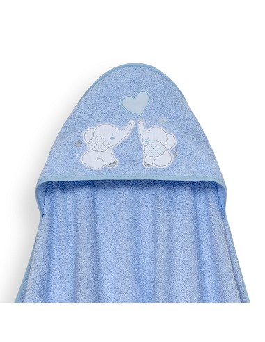 Capa Baño 1X1 Mod Parejita Elefante+Gorro Azul
