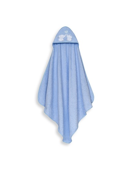 Capa Baño 1X1 Mod Parejita Elefante+Gorro Azul