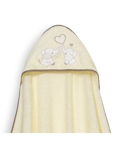 Capa Baño 1X1 Mod Parejita Elefante+Gorro Beig