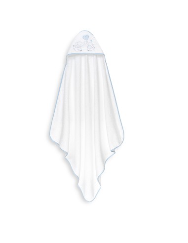 Capa Baño 1X1 Mod Parejita Elefante+Gorro Bco/Azul