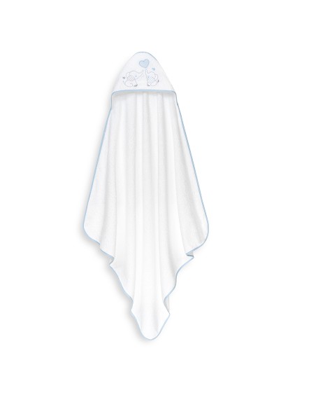 Capa Baño 1X1 Mod Parejita Elefante+Gorro Bco/Azul