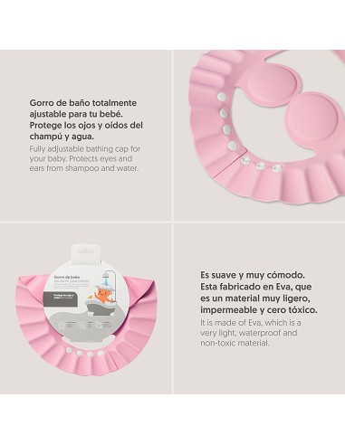 Capa Baño 1X1 Mod Parejita Elefante+Gorro Bco/Rosa