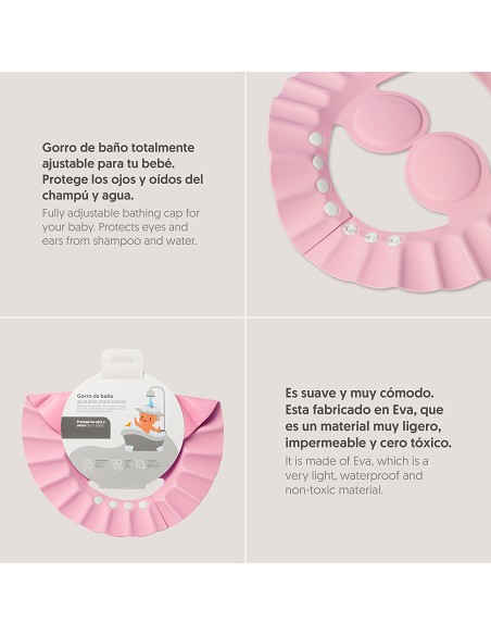 Capa Baño 1X1 Mod Parejita Elefante+Gorro Bco/Rosa