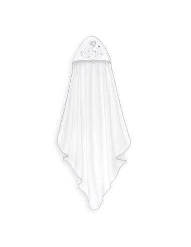 Capa Baño 1X1 Mod Parejita Elefante+Gorro Bco/Gris
