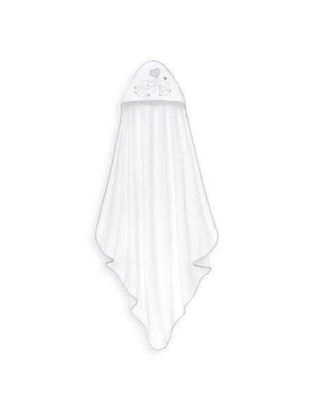 Capa Baño 1X1 Mod Parejita Elefante+Gorro Bco/Gris