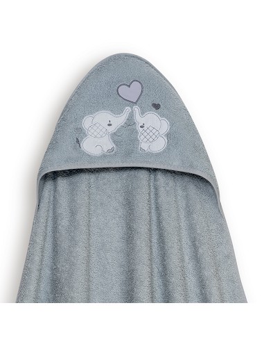Capa Baño 1X1 Mod Parejita Elefante+Gorro Gris