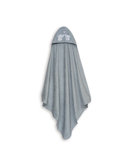 Capa Baño 1X1 Mod Parejita Elefante+Gorro Gris