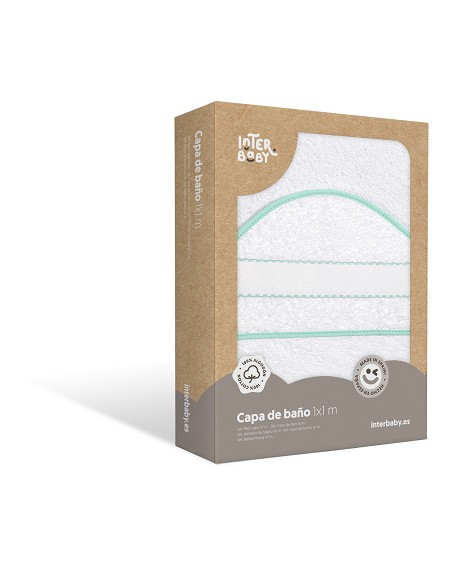 Capa de Baño 1 x 1 Mt Punto de Cruz Bco/Verde