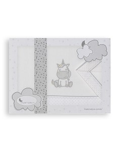 Triptico Coche 100% Alg Mod Unicornio Bco/Gris