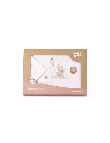 Triptico Coche  100 % Alg Mod  Elefante Bco/Rosa