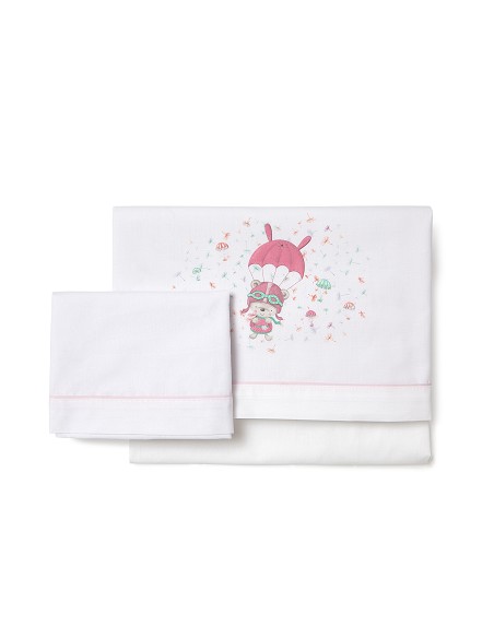 Triptico Coche  100 % Alg Mod  Paracaidas Bco/Rosa