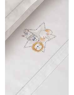 Triptico Coche  100 % Alg Mod  Animalitos Bco/Gris 2