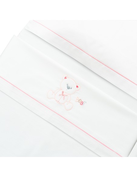 Triptico Coche Mod Oso Lazo Bco/Rosa