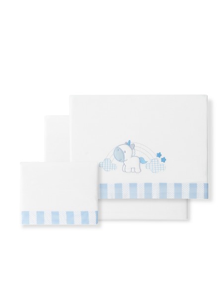 Triptico Coche Mod Unicornio Nubes Bco/Azul