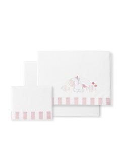 Triptico Coche Mod Unicornio Nubes Bco/Rosa