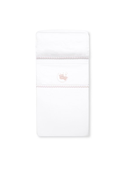 Triptico Coche Guipur Oso Luna Bco/Rosa