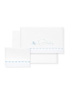 Triptico Coche Cara Osito Baby Pasacinta Bco/Azul