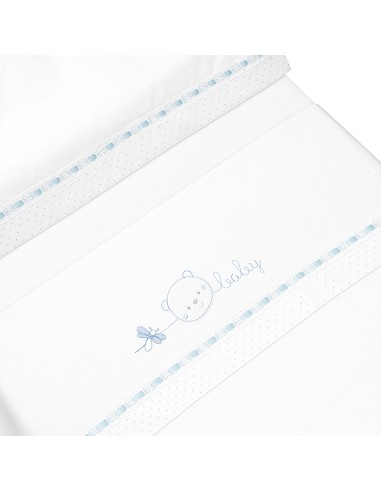 Triptico Coche Cara Osito Baby Pasacinta Bco/Azul