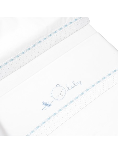 Triptico Coche Cara Osito Baby Pasacinta Bco/Azul