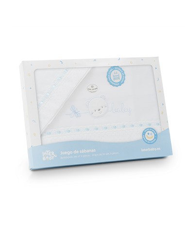 Triptico Coche Cara Osito Baby Pasacinta Bco/Azul