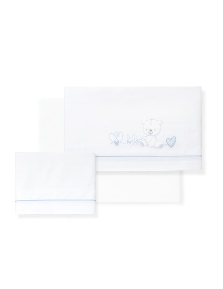 Triptico Coche Corazon Oso Bebe Bco/Azul