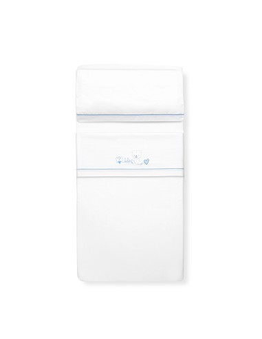 Triptico Coche Corazon Oso Bebe Bco/Azul