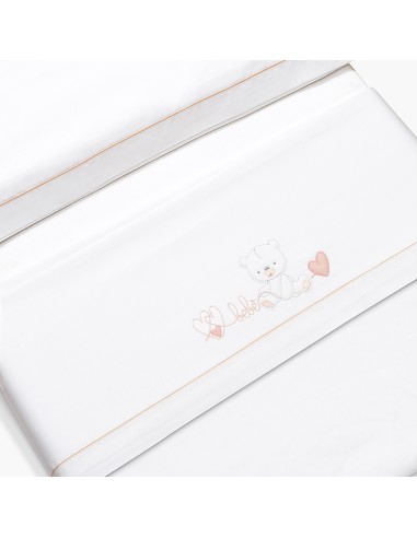 Triptico Coche Corazon Oso Bebe Bco/Rosa