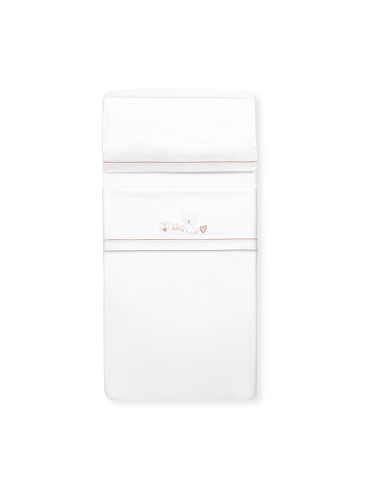 Triptico Coche Corazon Oso Bebe Bco/Rosa