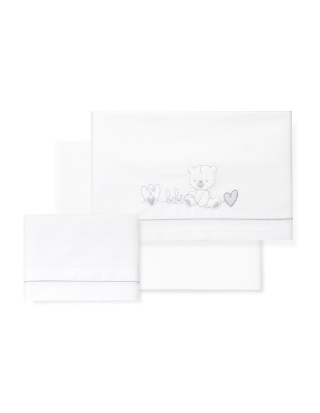 Triptico Coche Corazon Oso Bebe Bco/Gris