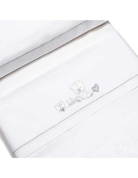 Triptico Coche Corazon Oso Bebe Bco/Gris