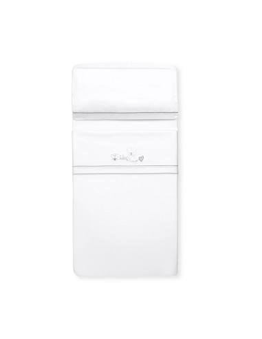 Triptico Coche Corazon Oso Bebe Bco/Gris