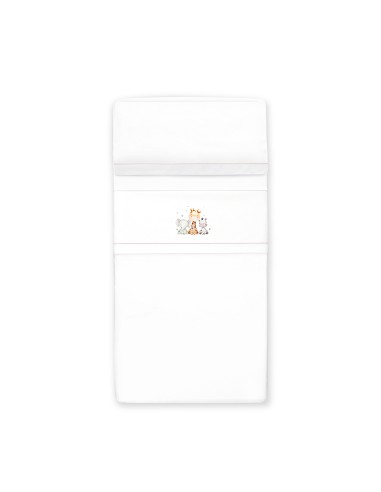 Triptico Coche Estampado Jirafa Elefante Bco/Rosa