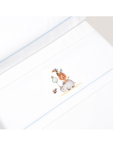 Triptico Coche Estampado Rino-Leon Bco/Azul