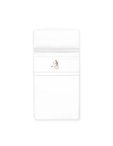 Triptico Coche Estampado Rino-Leon Bco/Rosa