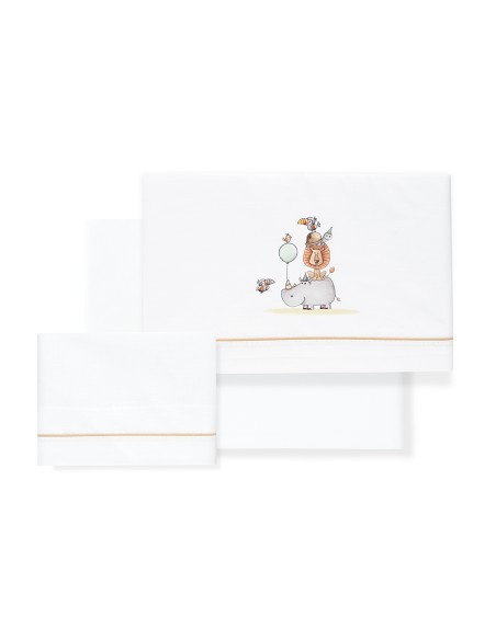 Triptico Coche Estampado Rino-Leon Bco/Beig