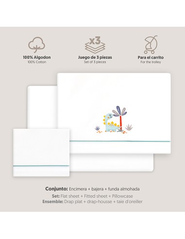 Triptico Coche Estampado Dinosaurio Palmera...