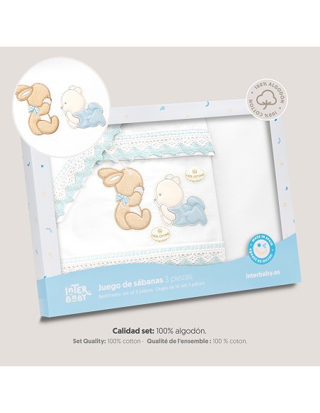 Triptico Coche Oso Tumbado Conejito Bco/Azul