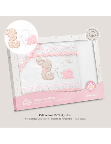 Triptico Coche Oso Tumbado Conejito Bco/Rosa