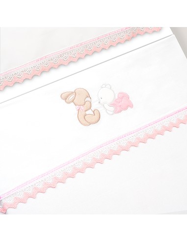 Triptico Coche Oso Tumbado Conejito Bco/Rosa