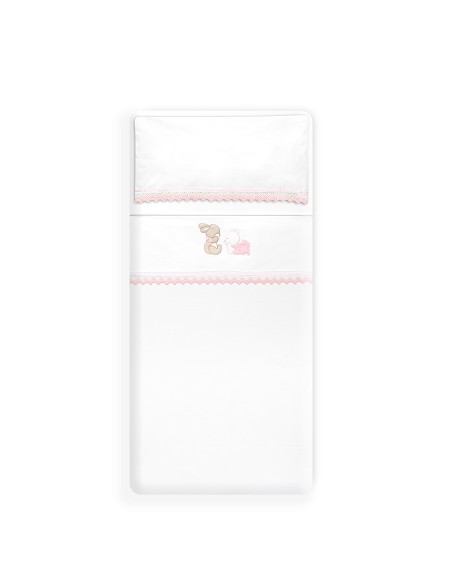 Triptico Coche Oso Tumbado Conejito Bco/Rosa