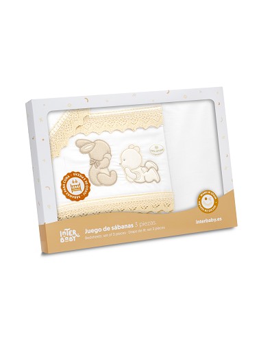 Triptico Coche Oso Tumbado Conejito Bco/Beig