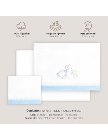 Triptico Coche Oso Elefante Globos Bco/Azul