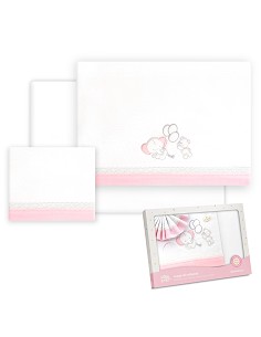 Triptico Coche Oso Elefante Globos Bco/Rosa